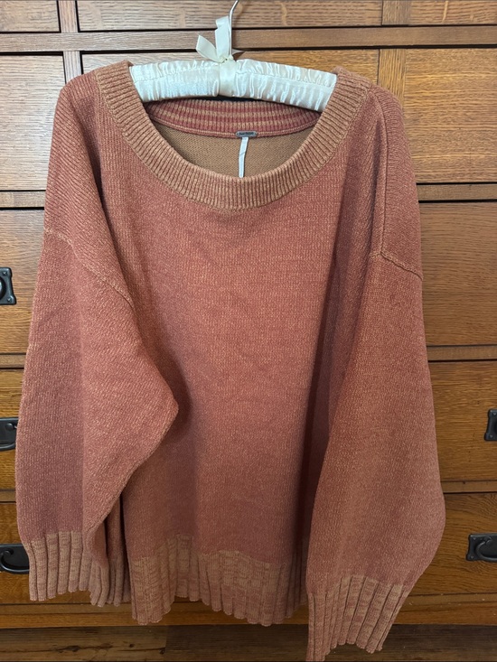 Free People Sweaters - Free People Rusty Rose Scoop-Neck Relaxed Knit Sweater
